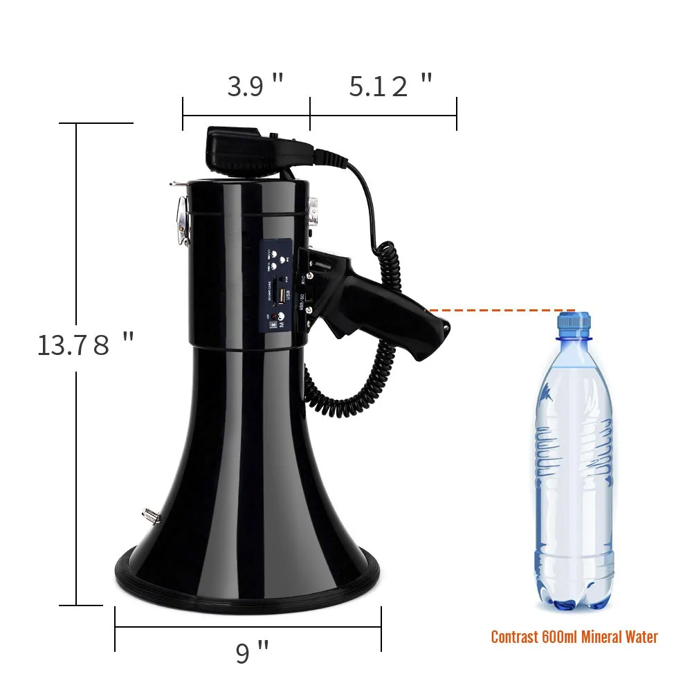 Loudspeaker Multi-function 50W Speaker High-power Megaphone Rechargeable Recording Portable Wireless Outdoor Handheld Tweeter