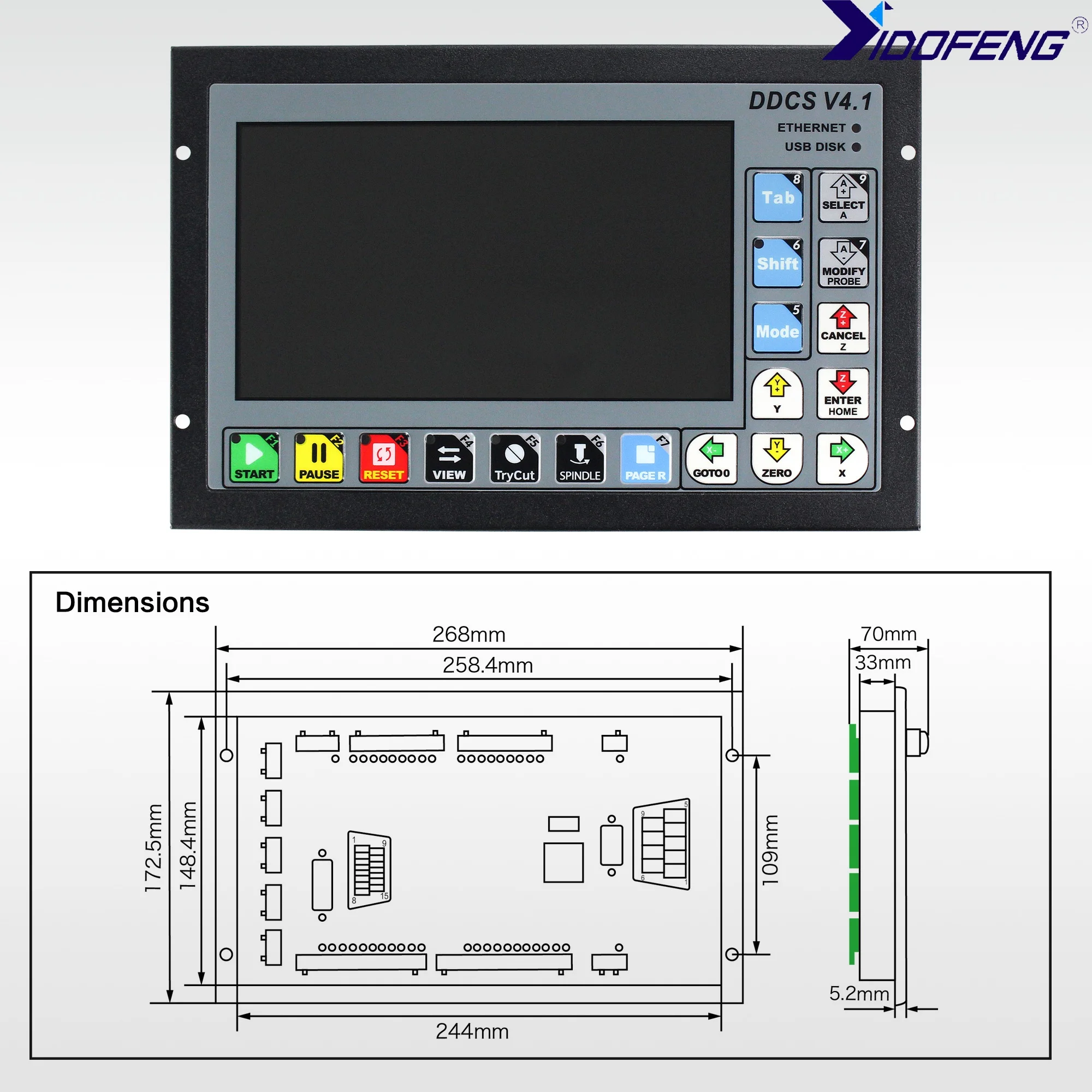 4 Axis DDCS V4.1 G-Code System CNC Stand Alone Offline Controller 500KHz + 4 Axis Electronic MPG Handwheel