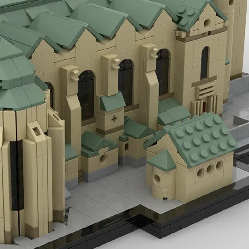 Moc blocos de construção modular vista rua famosa catedral tijolos técnicos diy montagem brinquedos construção para crianças presente do feriado