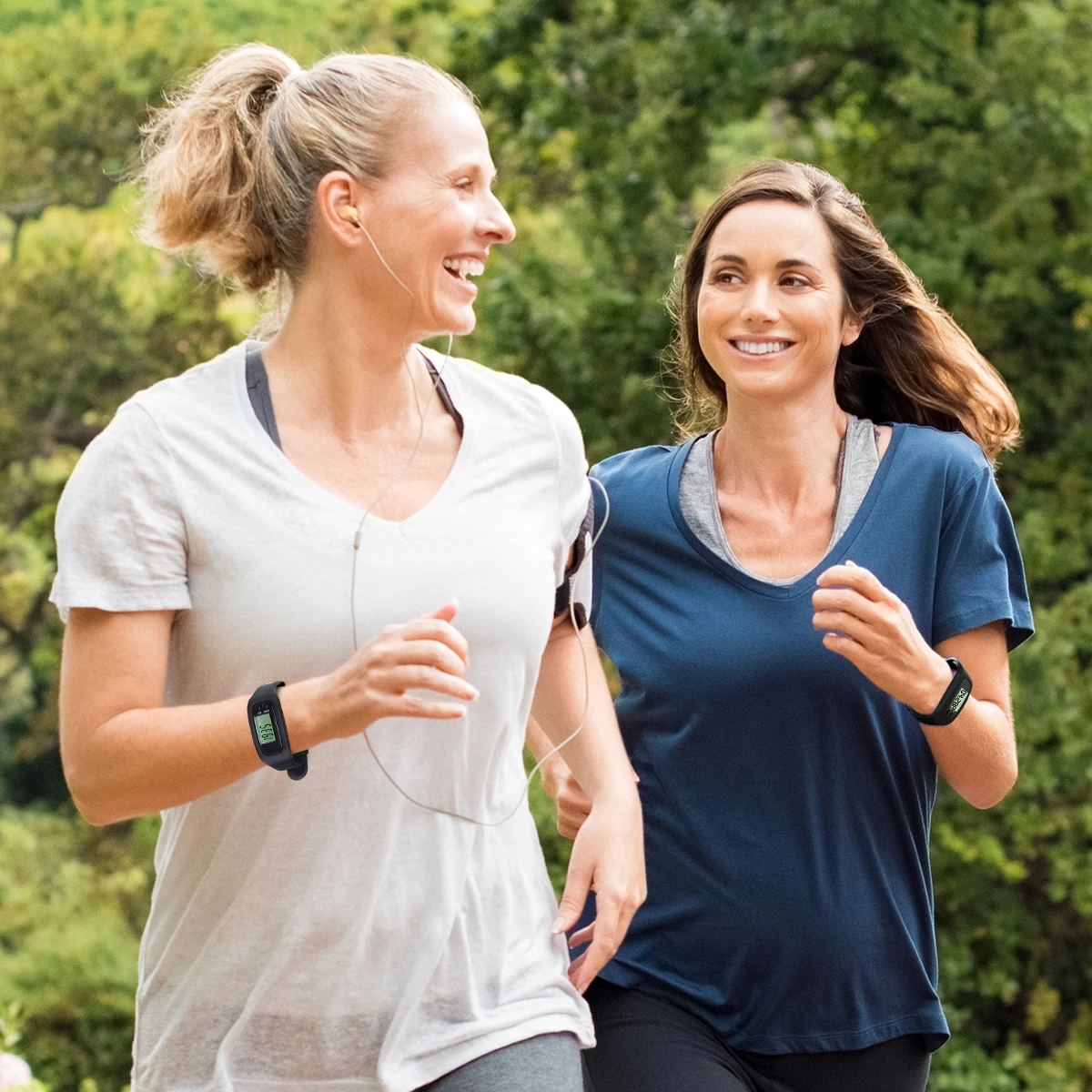 

2Pcs Electronic Pedometer Watch Digital LCD Step Counter Calories Distance Tracker Auto Sleep Energy Saving Black