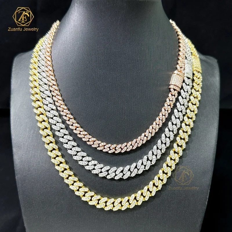 Luxury Necklace Custom Big Necklace 15mm Cuban Link Chain Gold 30mm Width Silver Jewelry Set 925 Sterling Silver Necklace Hiphop