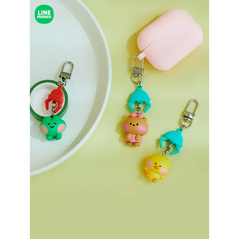 Line Friends Original Kawaii Brown Bear Sally Cony Choco Anime Keychain Cartoon Cute Minini Series Bag Hanging Pendant Gifts Toy