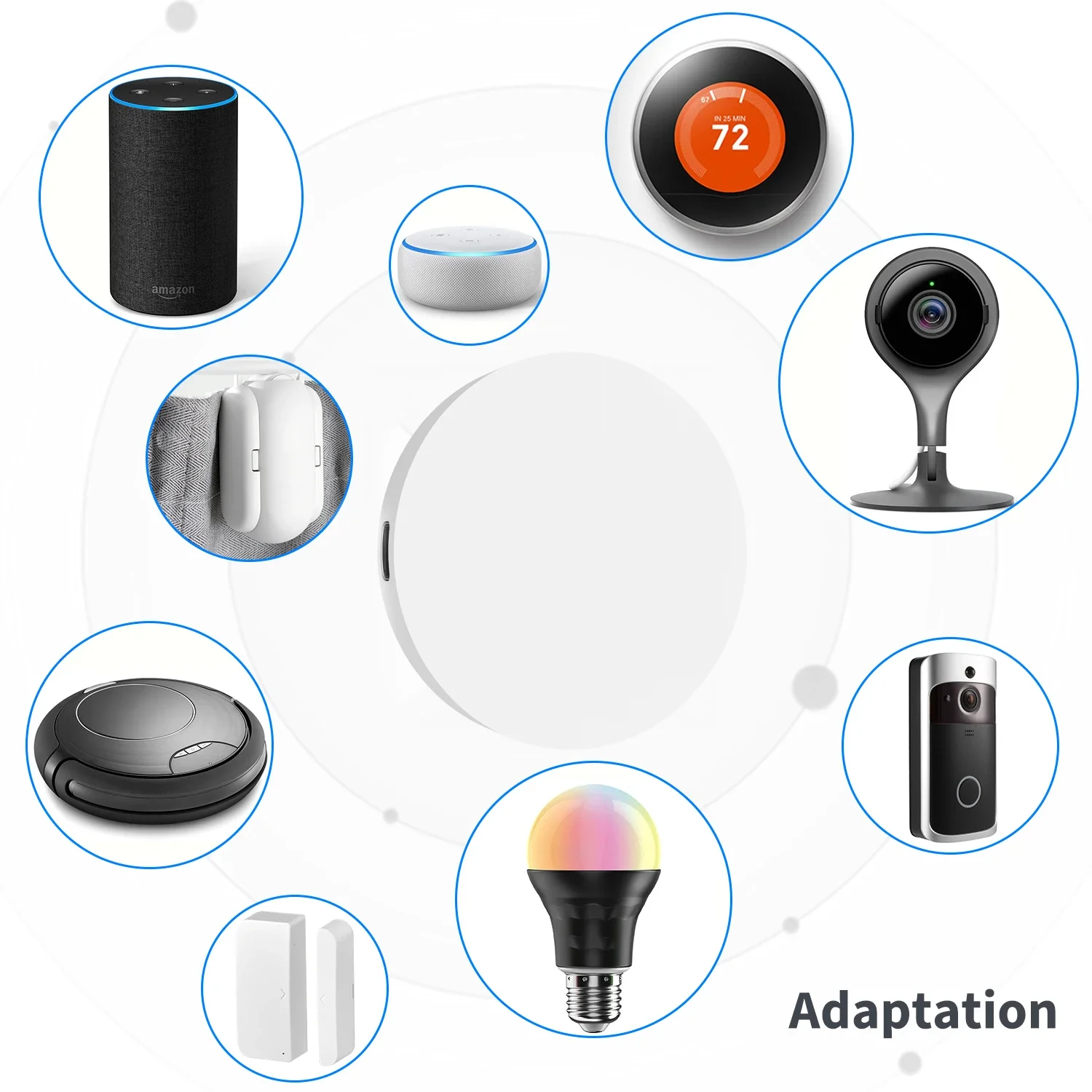 Imagem -02 - Tuya-zigbee 3.0 Gateway sem Fio Bluetooth Casa Inteligente Trabalho Sensor de Porta Sensor de Movimento Alexa Google Assistente