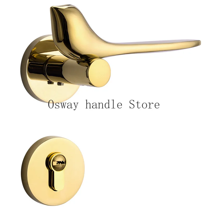 Imagem -06 - Golden Bird-magnética Sucção Porta Fechadura Minimalista Maçaneta Quarto Mute Maçaneta da Porta Doméstica Dividir Fechadura da Porta de Madeira Maçaneta do Quarto