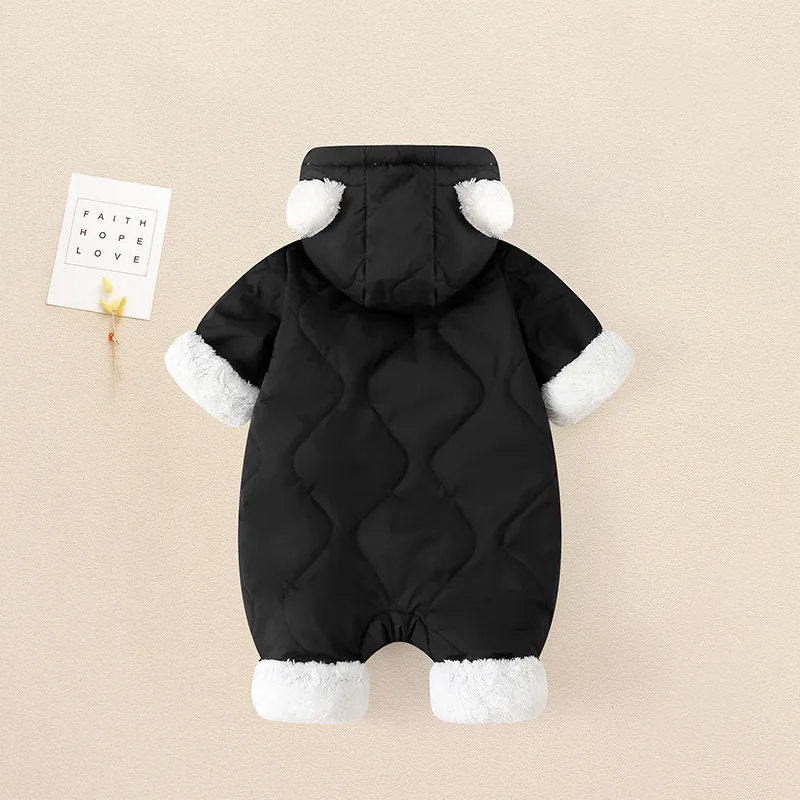 NEUE Herbst-Winter Baby-Outwear, Einteiler, Warme Kleidung für Kleinkinder, Mädchen- und Jungen-Samt-Strampler, Cartoon-Bär Baby-Jumpsuit – Detail 9