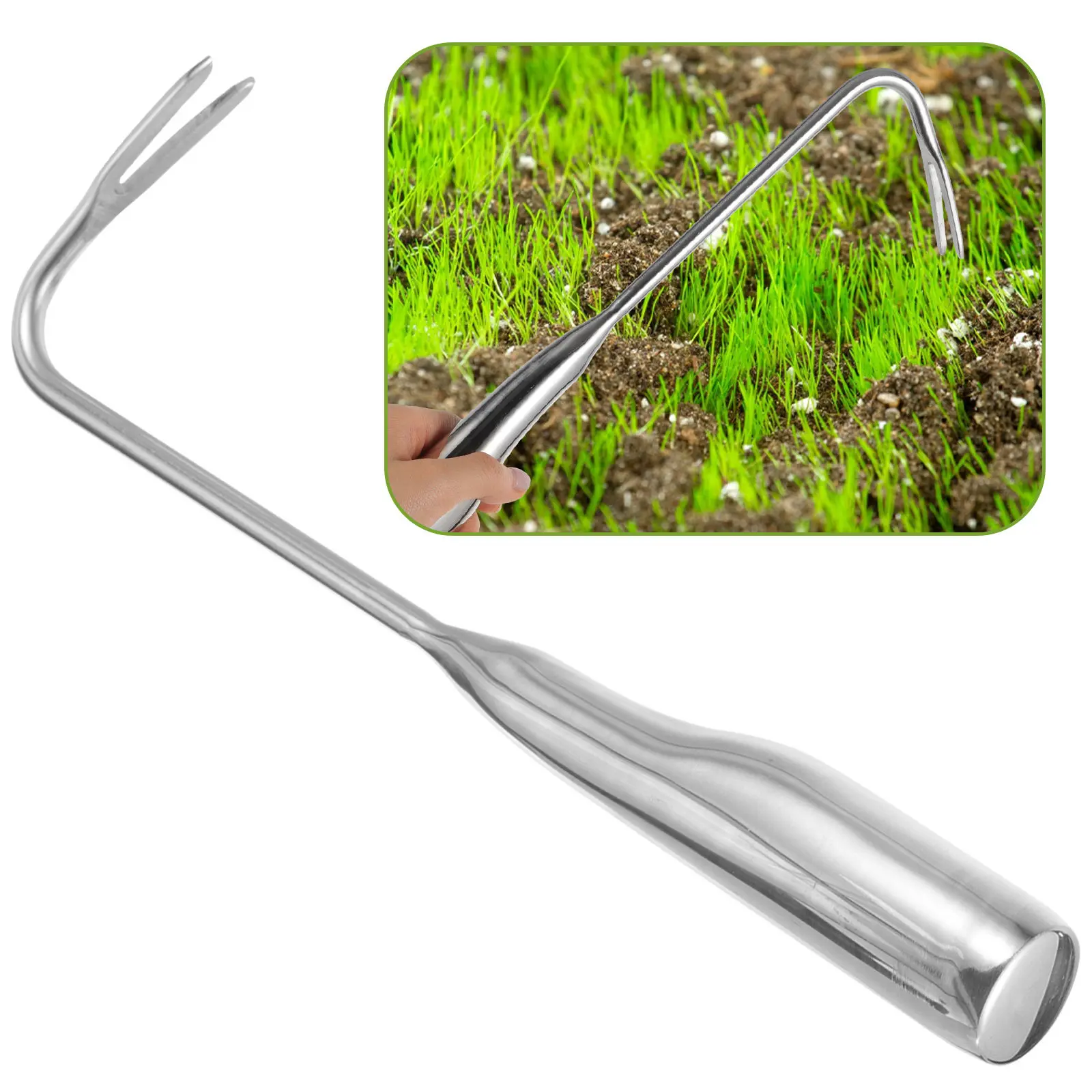 

Легкая садовая лопатка для удаления сорняков - ручной инструмент для выкапывания растений с острыми зубьями, эргономичный дизайн для удобной работы с почвой