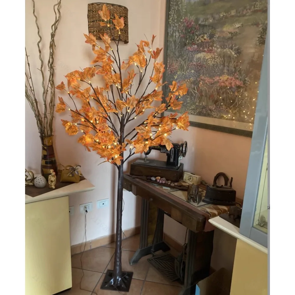 شجرة القيقب الاصطناعية الأكثر مبيعًا مع أضواء LED، مثالية للزينة الاحتفالية والمناظر الطبيعية الداخلية/الخارجية #3