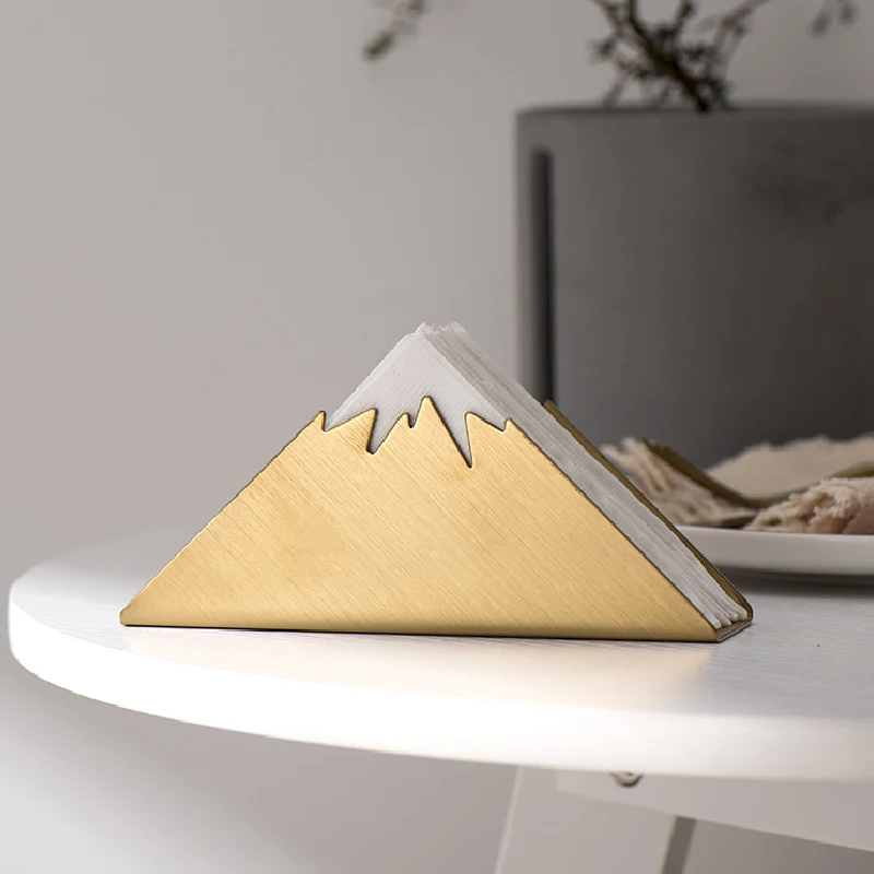 Nordic Golden Triangle Stainless Steel Paper Towel Cafe Tissue Holder Hotel Napkin Holder Square Towel Holder Home Decoration