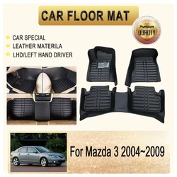 Car Floor Mats For Mazda 3 BK Axela Sedan 2004 2005 2006 2007 2008 2009 Leather Pad Foot Carpet Rug LHD Car Interior Accessories