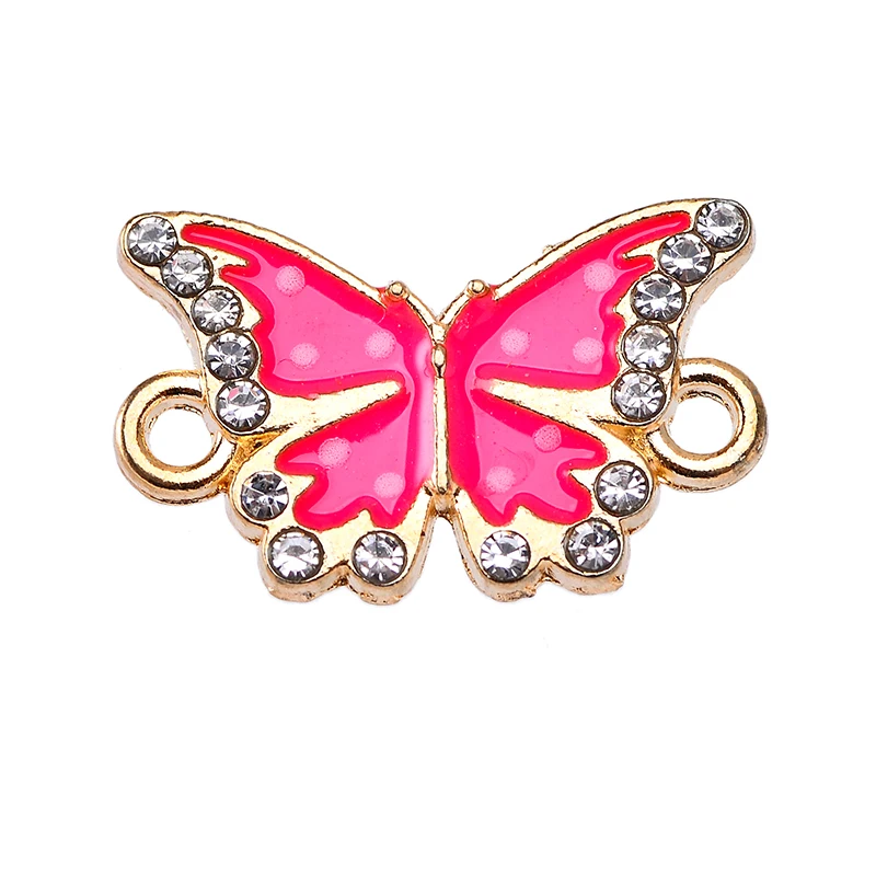 10Pcs 18*11MM Colorful Butterfly Charm Pendant Jewelry Connector for Women\'s Bracelet Necklace DIY Handmade Accessory Ornaments