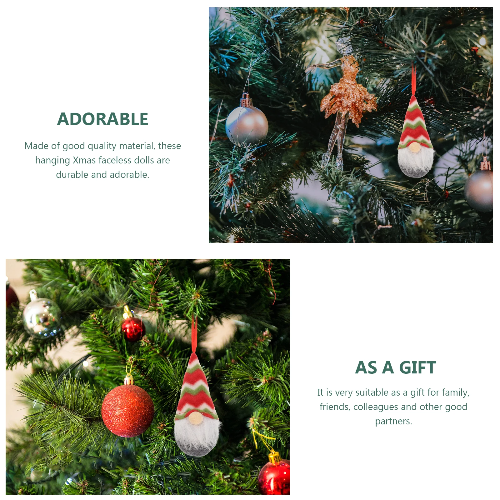 

8 Pcs Christmas Tree Ornaments Small for Decorations Cute Yarn Festival Hanging Decorative Pendants Elder