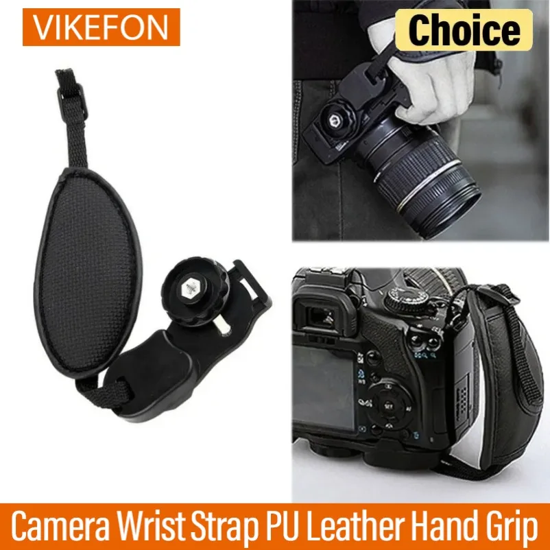 PU Leather Camera Wrist Strap Hand Grip Wrist Strap for DSLR Cameras Suitable for Nikon Canon High Quality Black PU Wrist Strap