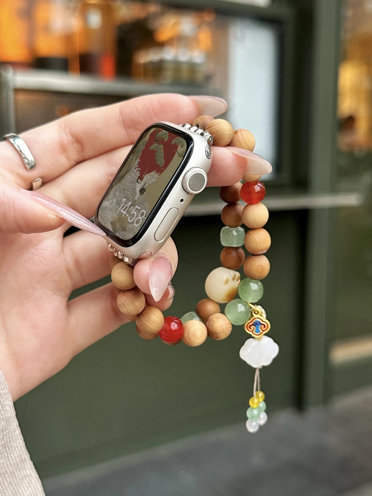 Summer New Product Creative Natural Stone Emperor Stone Personalized Bracelet Compatible with iWatch Strap 38mm 40mm 41mm 42mm 4