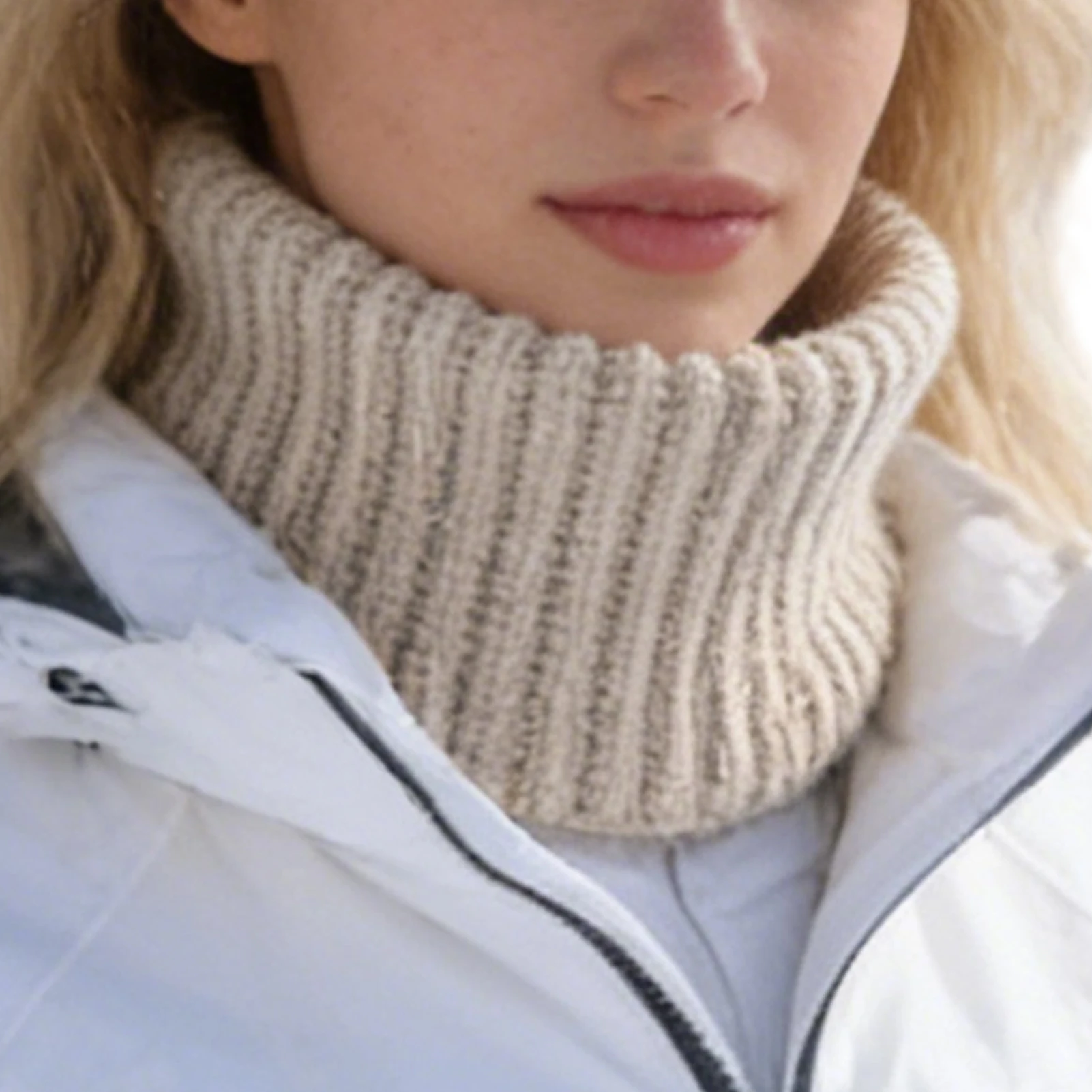 Halswärmer, gestricktes Halstuch, warm, winddicht, Halskragen, dickes Design, Winterschal, Herren und Damen, Kragen, Ringschal, warme Maske