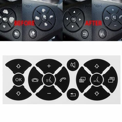 For Mercedes Benz W204 C E G Class 2007-14 Steering Wheel Worn Button Repair Decals Sticker Matte Black