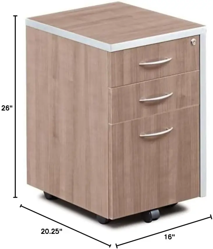 Compass Three Drawer Mobile Pedestal File Cabinet - 16