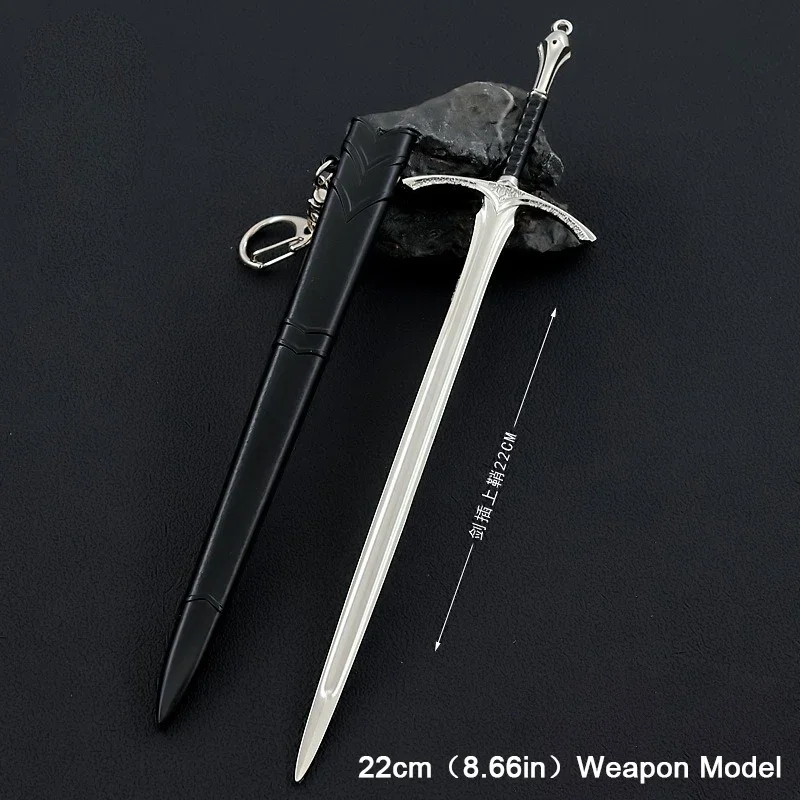 22CM The Lord Gandalf Glamdring Sword Film and Television Peripheral Props Alloy Replica Miniature Weapon Model of The Rings Toy