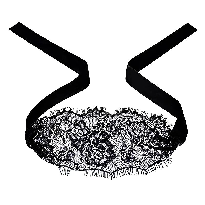 Bandeaux pour les yeux en dentelle sexy pour femmes, masque pour les yeux, patch découpé noir, bandeaux creux, vêtements de cosplay de jeu pour femmes, style décliné également