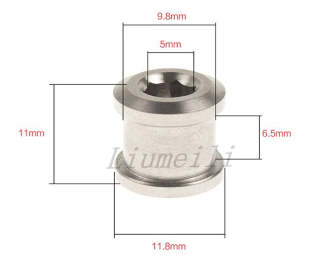 Liumeili Cycling Bicycle Titanium Ti Crank Set Chain ring Bike M8 Bolts 3.5mm 6.5mm 8.5mm Nut MTB Riding Bicycle Bike Part 1pc