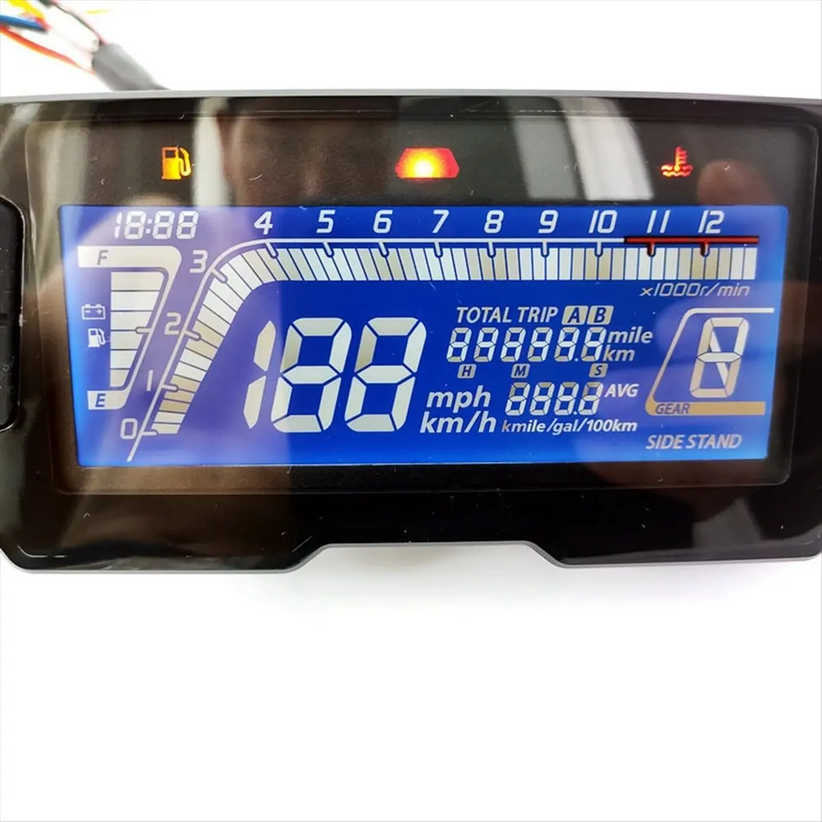A23Z LED 12000RPM 6 Gear Universal Motorcycle LCD Digital Speedometer Backlight Odometer 2 4 Cylinders Meter Without Wire