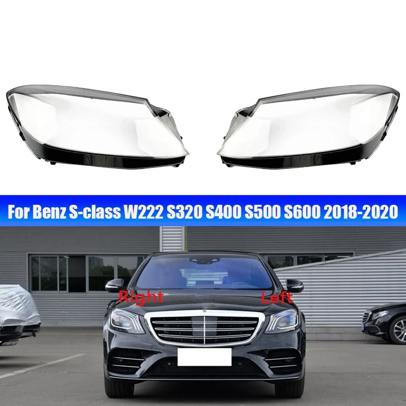 

1Pair Transparent Headlight Shell For Mercedes Benz S-Class W222 S320 S400 S500 S600 2018-2023 Lampshade