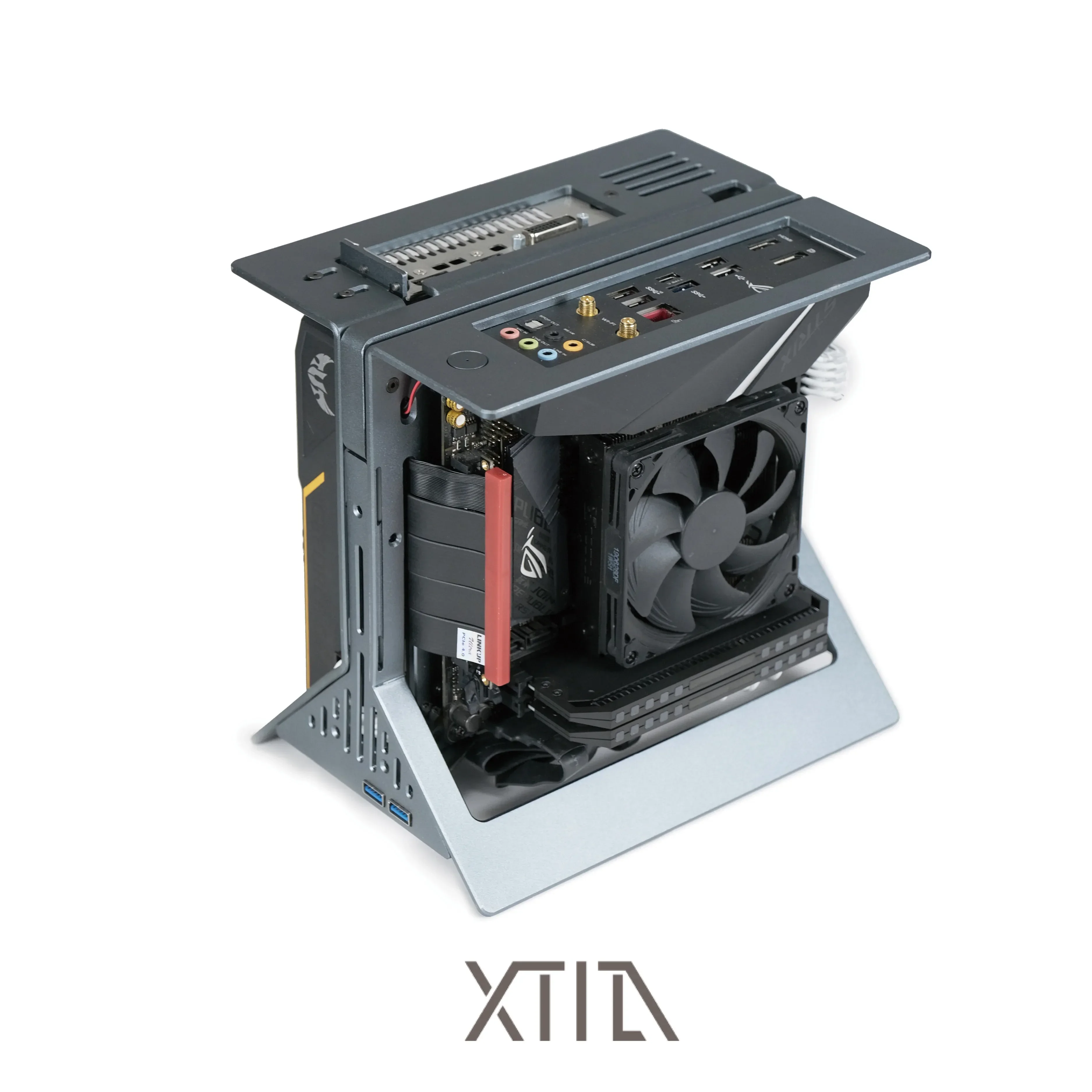 2022new  [XPROTO Mini] XTIA ITX open 1U core display all aluminum vertical portable case