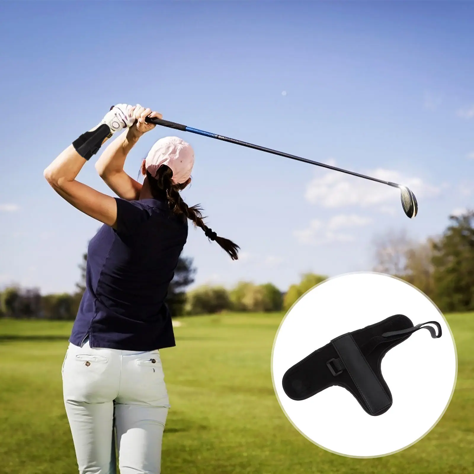 

1Pcs Golf Wrist Brace Band Anti-Slip Support Adjustable Wrist Strap for Swing Training Aid Practice Supply Golfs Swing Aids