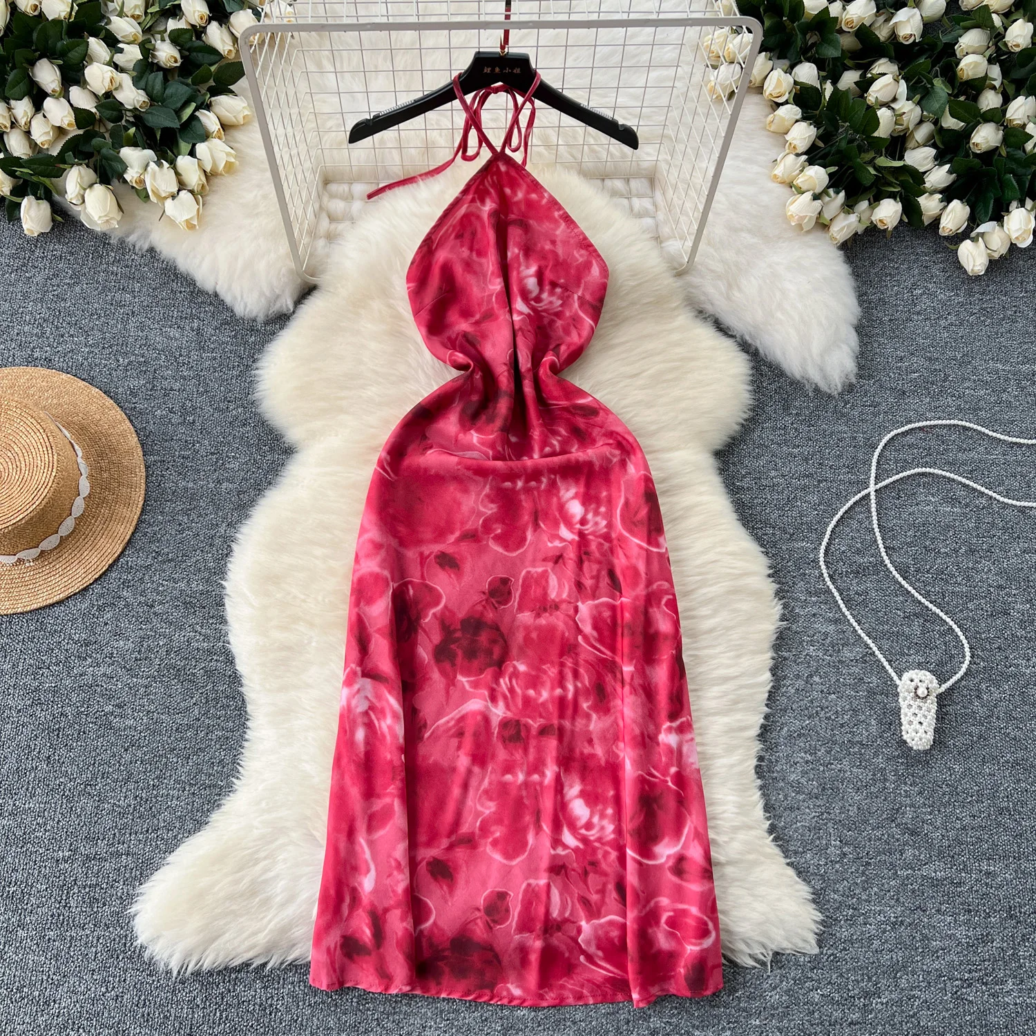 

Elegant Sweet High Waist print off shoulder Backless slip Dress Vacation Slim Women Party Hip Wrap Dresses