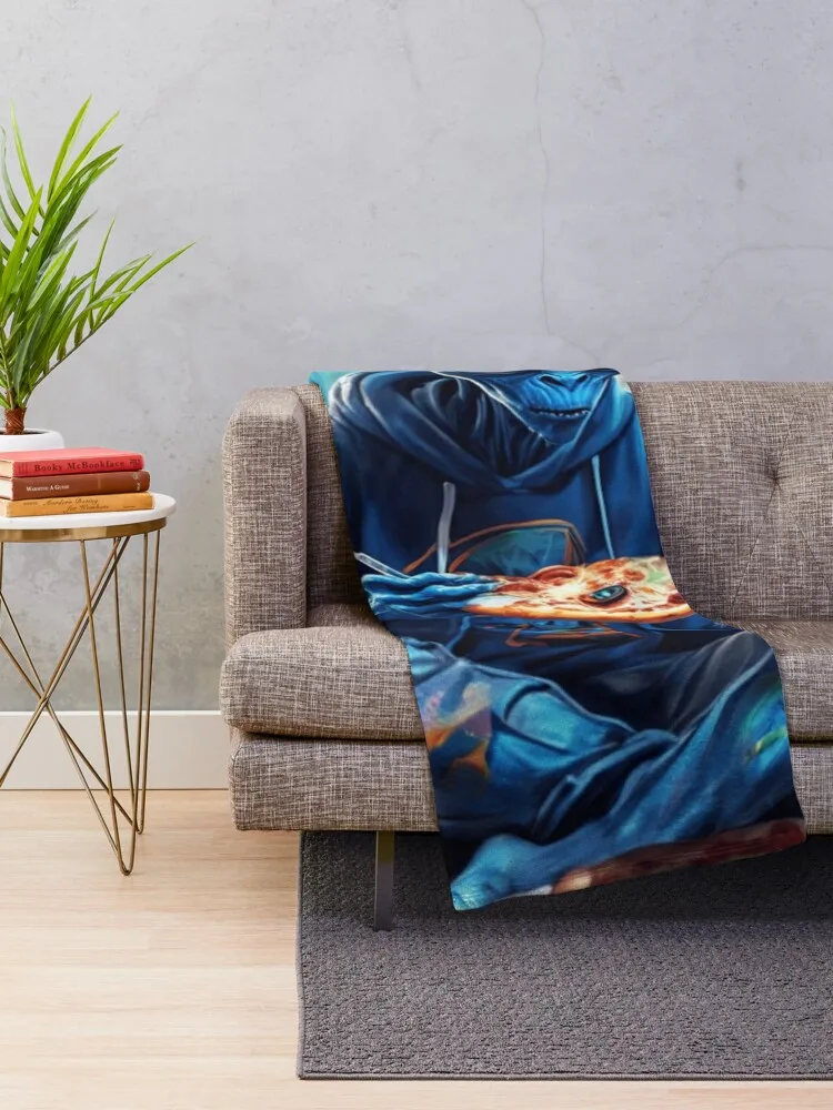 Alien with pizza Throw Blanket blankets and throws christmas gifts Kid'S Hairys Blankets