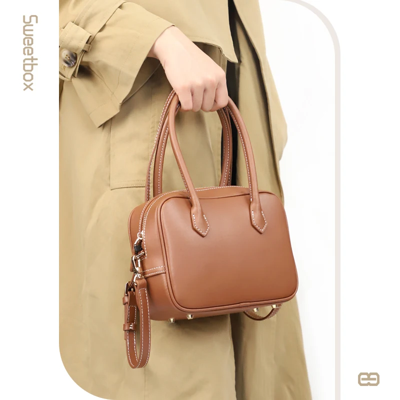 

Cowhide Women's Single Shoulder Bag Solid Color Soft Leather Clutch Bag Senior Sense Leather Crossbody Bag