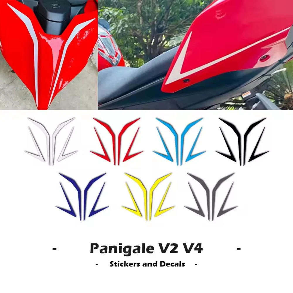 For Ducati Panigale V4 V4R SP V2 Streetfighter V2 V4 V4S Motorcycle Sticker Fairing Shell Rear Tail Decal Lines Reflective Metal