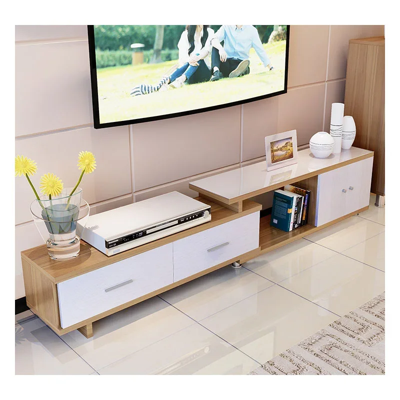 New Wooden TV Table Simple Fashion Tv Stand Modern Units Modern Cabinet Home Furniture Set Luxury TV Wall Cabinet and Table Set