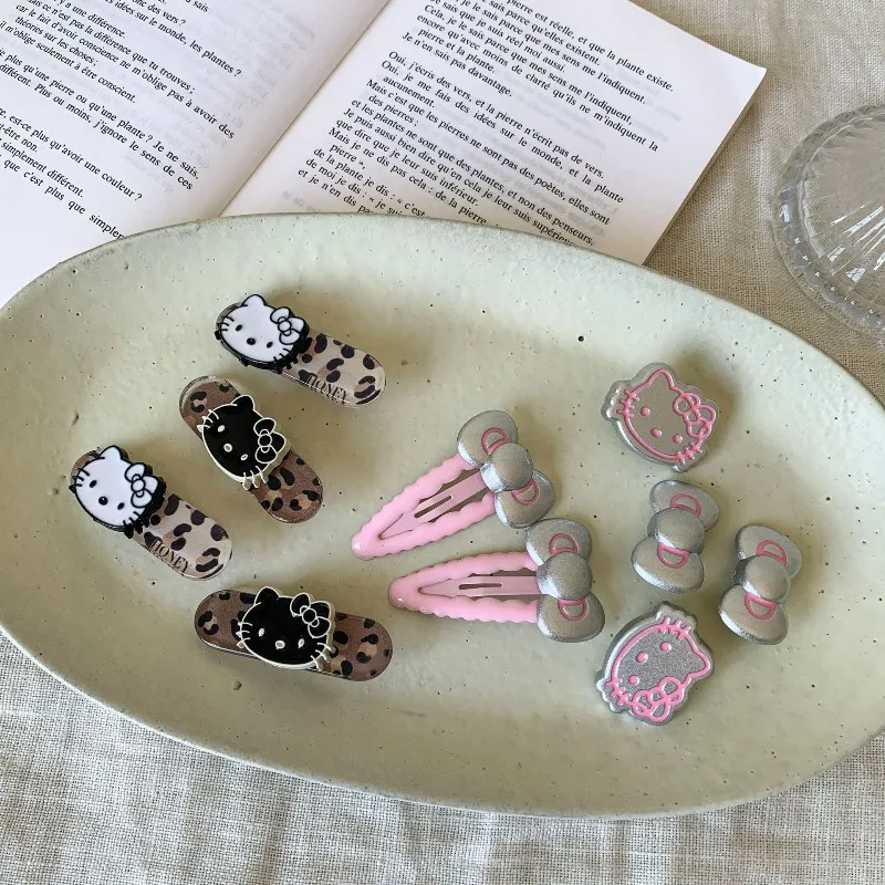 

Girls Kawaii Cartoon Hair Clips Leopard Print Bowknot Hairpins Cute Headwear Hair Accessories for Kids Daily Party Wear F1005