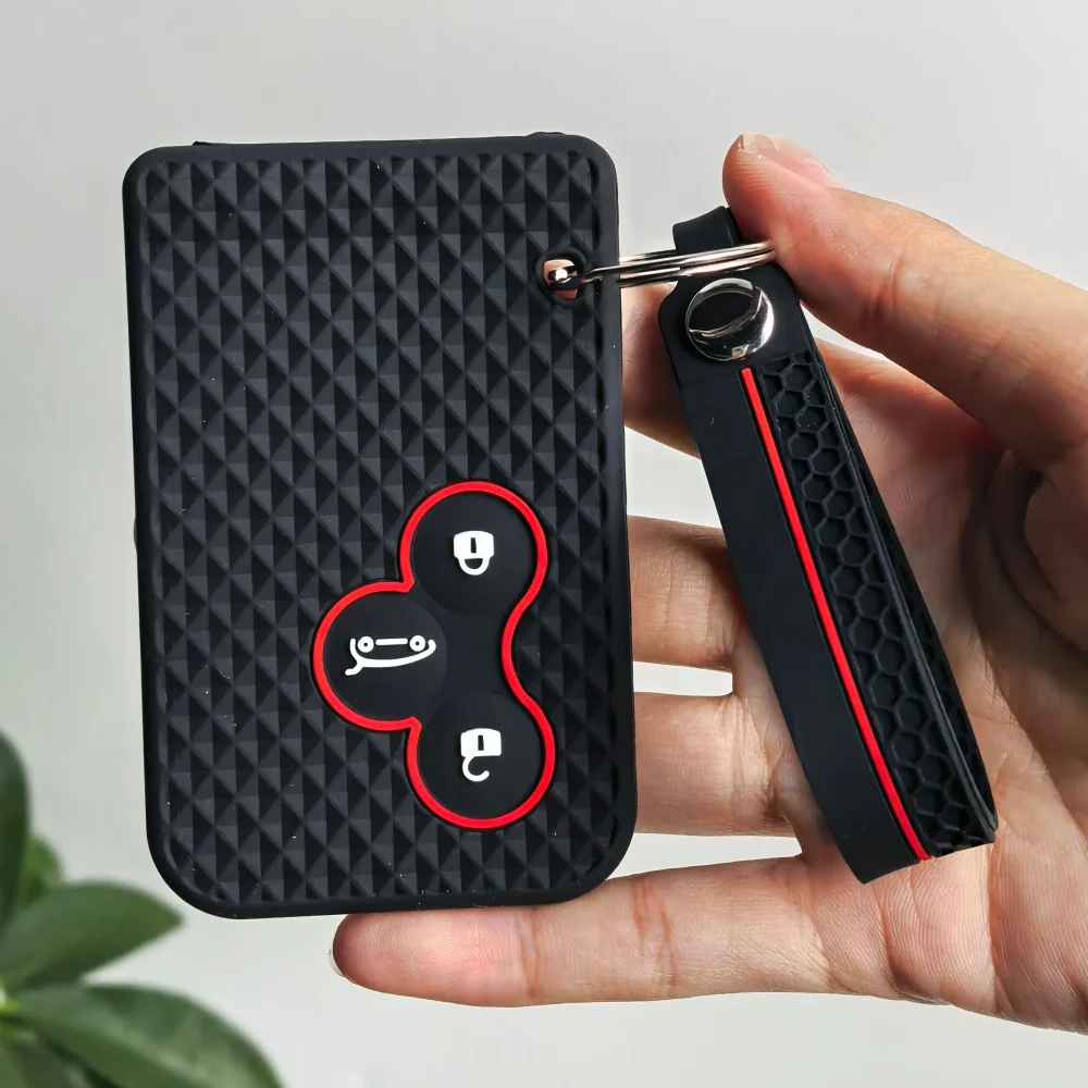 3 buttons Card Holder Remote Control Car Key Silicone Case for Renault Laguna Espace Shell Fob Holder Protector Car Keychain
