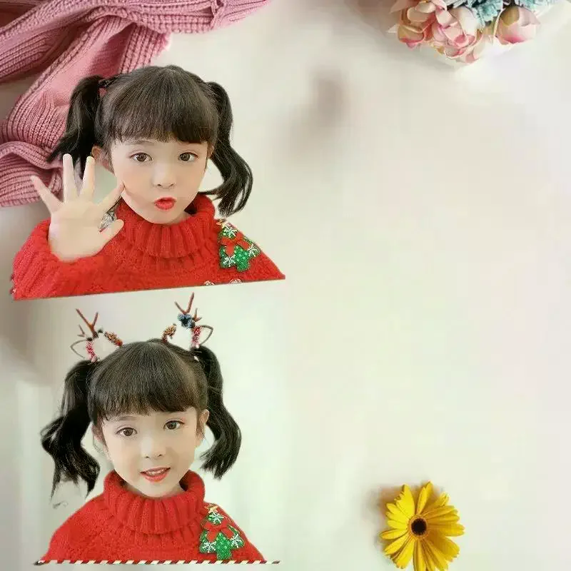 

2 шт., рождественские заколки для волос с рогами, подвески, рождественские украшения, веселый рождественский декор для девочек, аксессуары для волос с оленями, с Новым годом