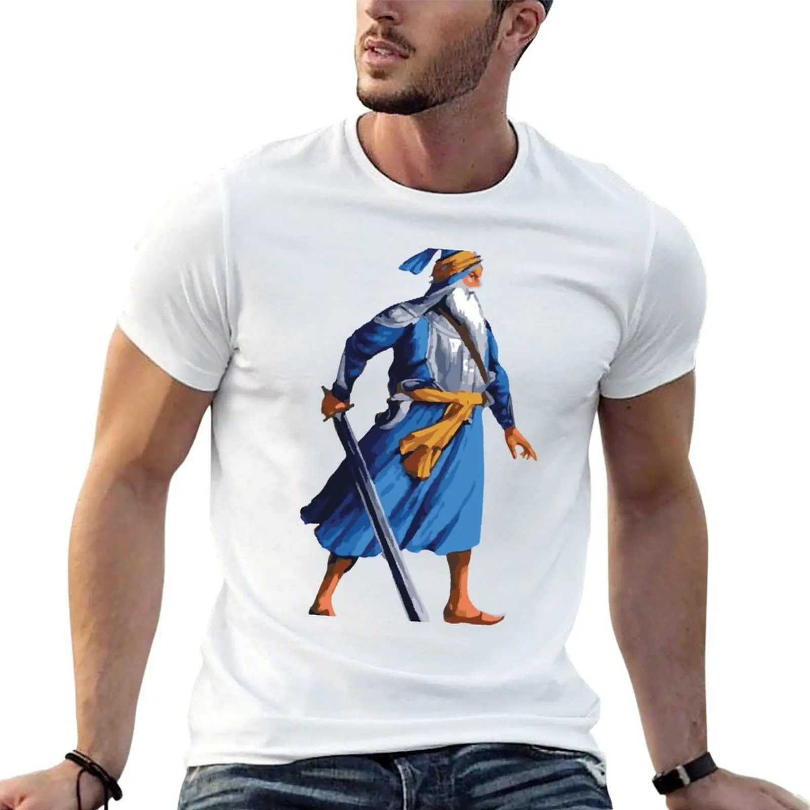 Baba Deep Singh Colour T-Shirt man t shirt cotton funny t shirts dark humor t shirt man plain T-shirt