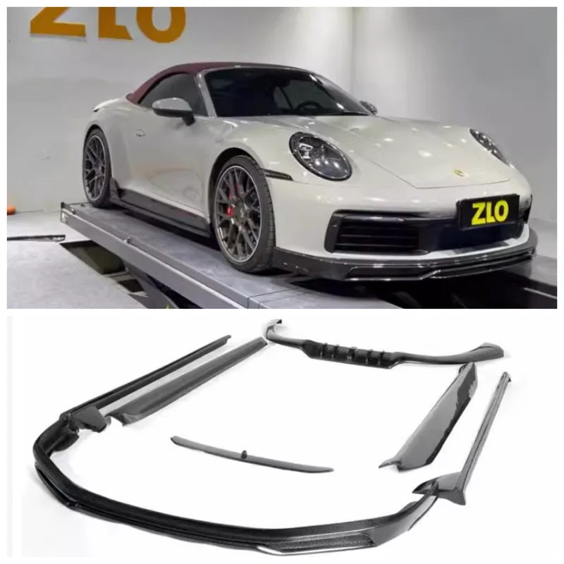 For Porsche 911 992 2019-2023 High Quality Dry Carbon Fiber Car Bumper Front Lip Rear Diffuser Side Skirt Spoiler Body Kits