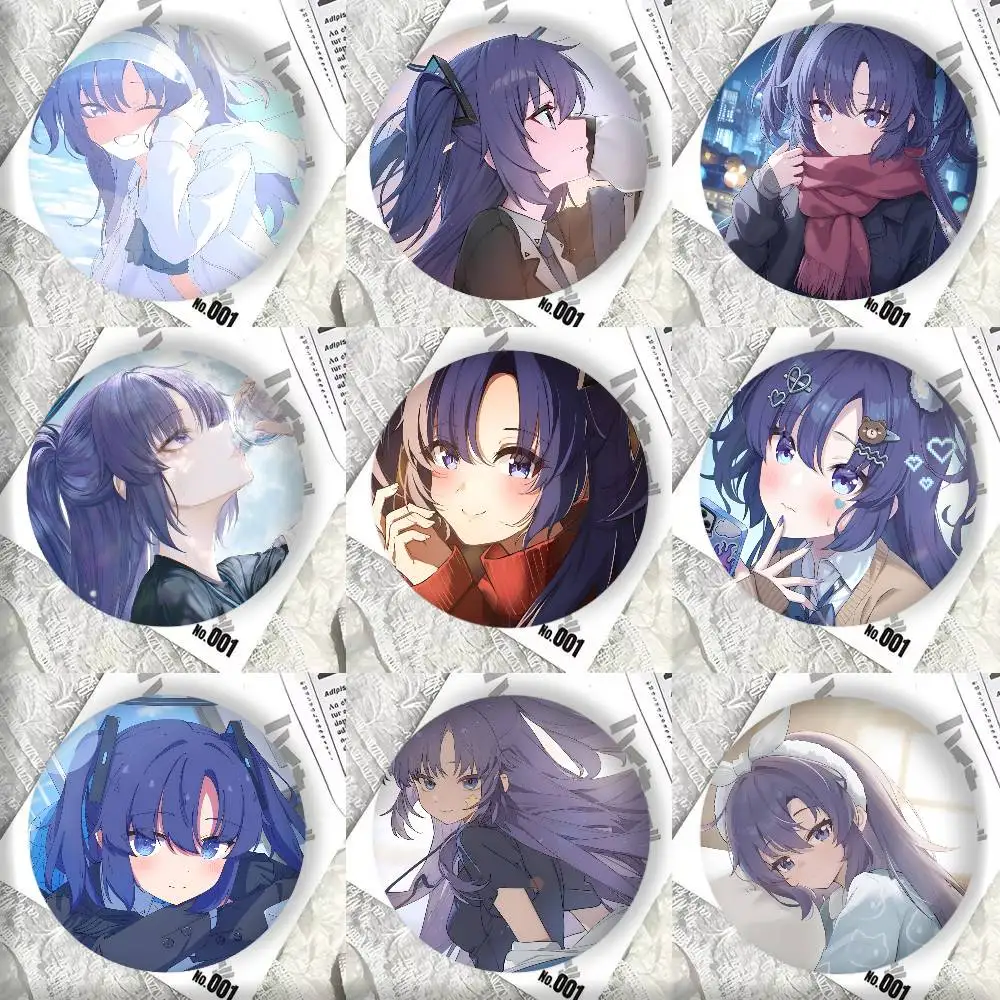 Anime Game Cute Blue Archive Hayase Yuuka Round badge lapel pin backpack clothing jewelry accessories gift brooch
