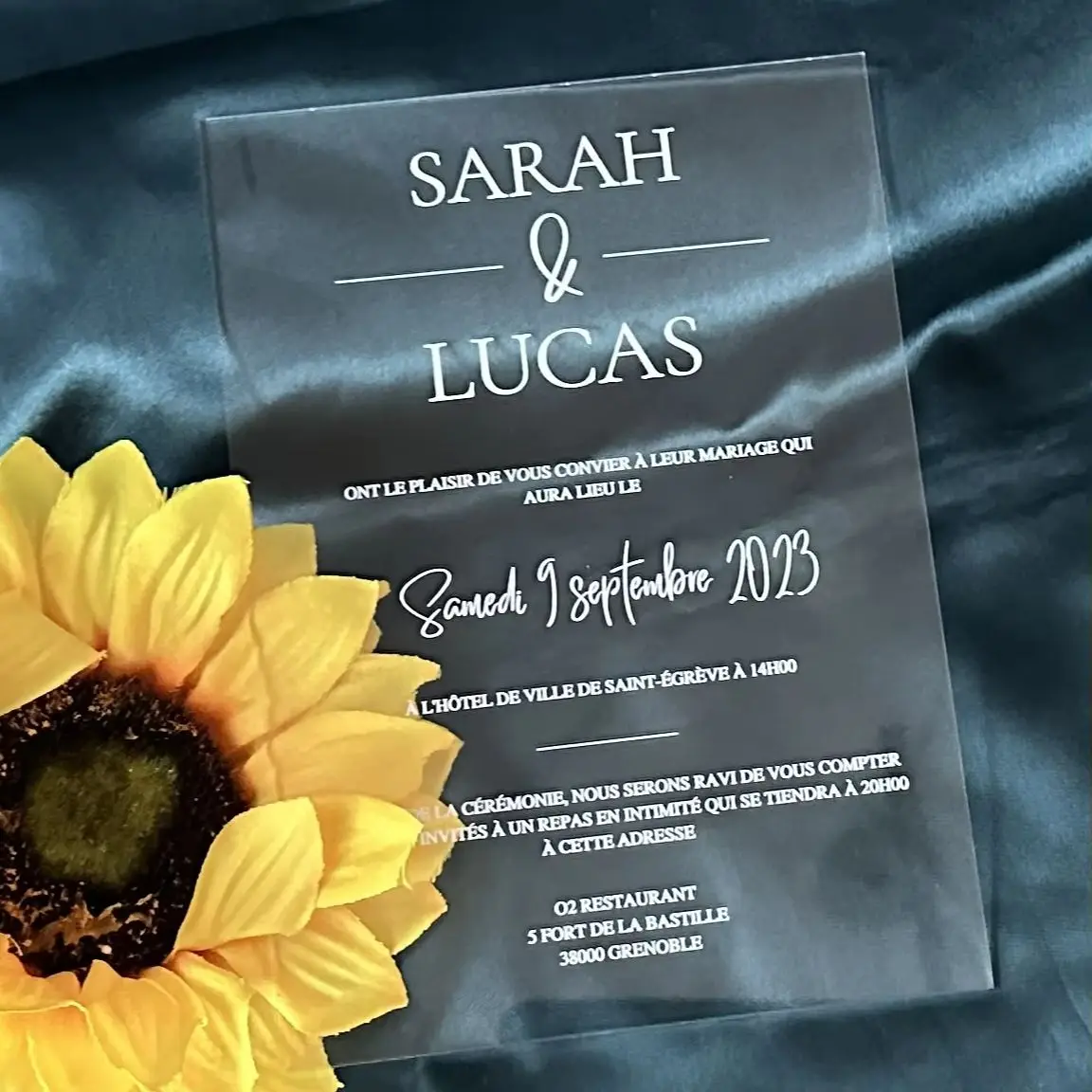 

Transparent Acrylic Wedding Invitation,Custom Pocket Envelopes,Personalized Menu, Graduation Invitation, 10Pcs
