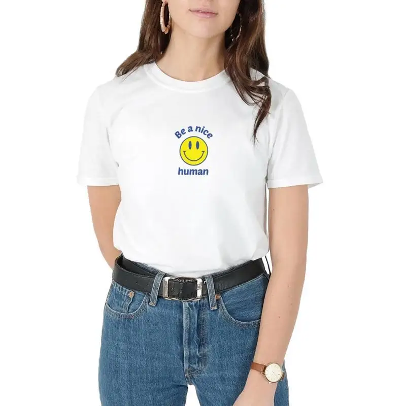 Be A Nice Human T Shirt Top Fashion Blogger Grunge Face Funny