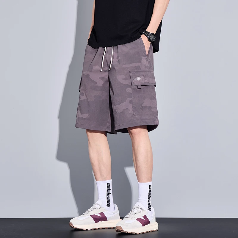

Summer thin 2025 American workwear shorts men's loose quick drying breathable sports pants cargo shorts for men