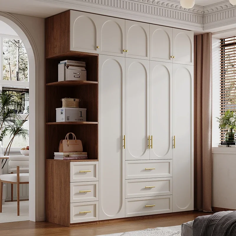Large wardrobe, bedroom home solid wood osong board 2025 new popular custom master bedroom finished wardrobe