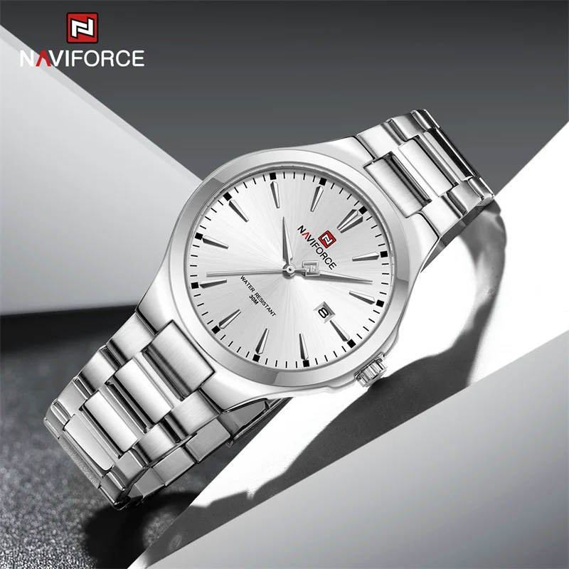 NAVIFORCE Luxury Fashion Men\'s Watches Stainless Steel Strap Business Waterproof Date Quartz Wristwatch Relogio Masculino 2023