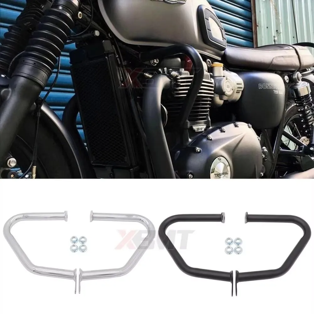 

Motorcycle Engine Guard Crash Bar Bumper For Triumph Bonneville T100 T120 Bobber Thruxton 1200/R Street Cup/Twin 2016-2024