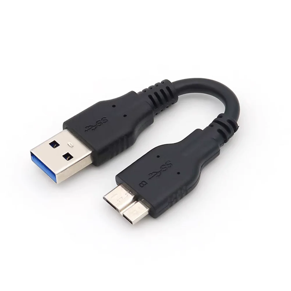 Micro B to USB 3.0 data cable, ultra short 10cm, computer connected to portable hard drive, high-speed transfer adapter, chargin