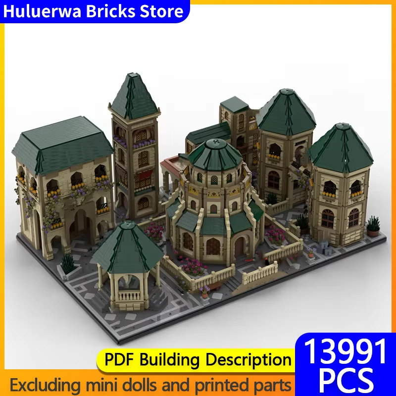 Star Movies Street View Model MOC Building Bricks Medieval Houses Modular Technology Gifts Holiday Assemble Children Toys Suit