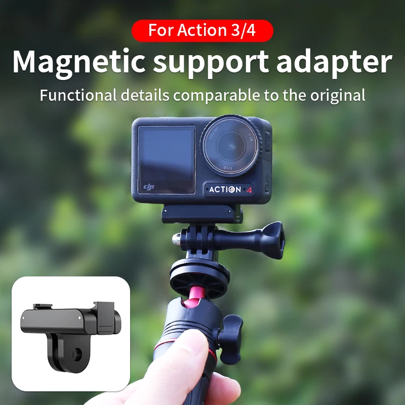 Per DJI Osmo Action 4 3 accessori supporto Base magnetica 1/4 interfaccia conica connettore treppiede magnetico per fotocamera Dji Action 4 3