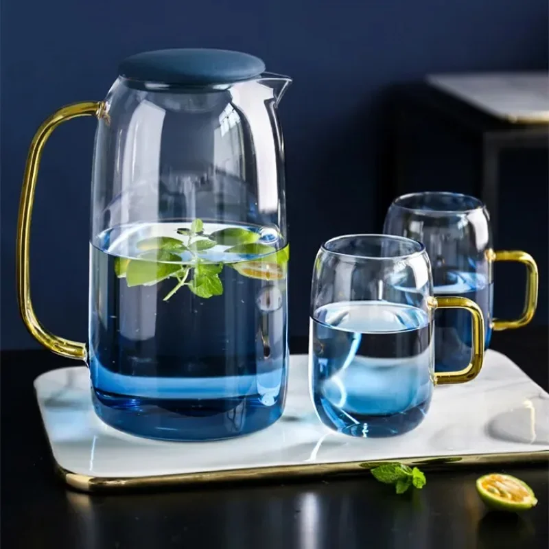 Glass cold water pot domestic high temperature resistant Capacity Large Teacup Heat-resistant Explosion-proof Teapot Juice Pot