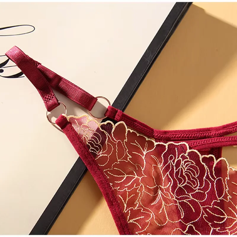 Sexy Lace Embroidery Thongs Women G strings Panties Transparent Mesh Underwear Ladies Briefs Adjustable Waist Culotte female image 5