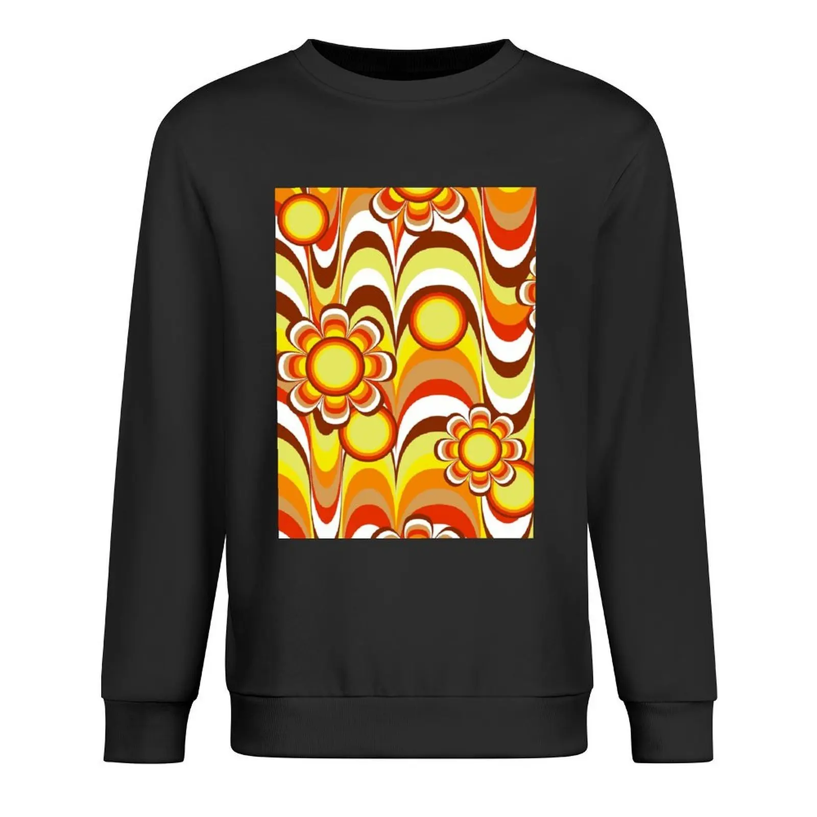 

Groovy 60s Psychedelic Flower Pullover anime clothes men's coat fashion men hooded sweatshirt for men